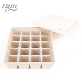 韓國tgm 鉑金矽膠副食品冷凍儲存分裝盒-10g x 20格 亮灰色