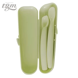 韓國tgm 嬰幼兒鉑金矽膠初及中階匙羹(連收納盒)- 兩件裝 橄欖綠