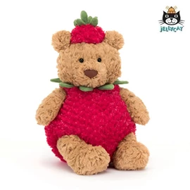 英國 JellyCat Bartholomew Bear Strawberry 草莓巴塞羅熊公仔