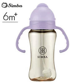台灣小獅王 Simba 蘊蜜鉑金PPSU防漏滑蓋學習水杯-270ml 紫芙