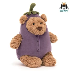 英國 JellyCat Bartholomew Bear Aubergine 茄子巴塞羅熊公仔