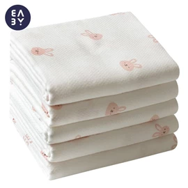 韓國Baby&I 純棉大紗巾/ 90×90cm 5塊裝 兔仔