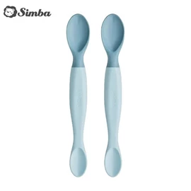 台灣小獅王 Simba 美味軟質湯匙-2入 晨藍
