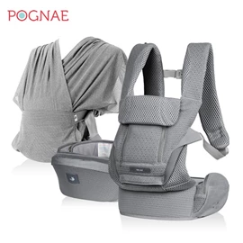 韓國Pognae Max Flow 萬能四合一超涼感透氣嬰兒揹帶-灰色