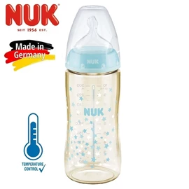 德國Nuk Premium Choice 寬口奶瓶(感溫)-PPSU 300ml 0-6個月 (顏色隨機)