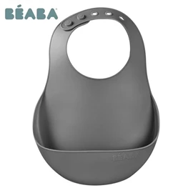 法國BEABA 柔軟矽膠圍兜-礦物色