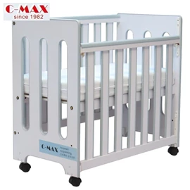 C-MAX 生態環保嬰兒床 #EP-321A (附送4吋床褥及兒童床攔板)-白色