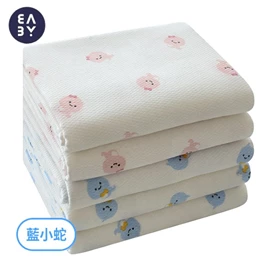 韓國Baby&I 純棉大紗巾/ 90×90cm 5塊裝 藍小蛇