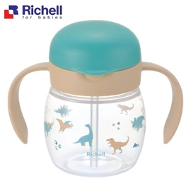 日本Richell TLI 第4代 吸管水杯/ 恐龙 200ml