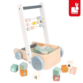 法國Janod 活力寶貝學步車(附串珠及積木)