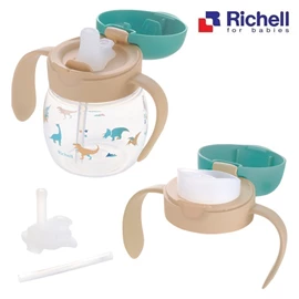 日本Richell TLI 第4代 三階段學習杯套裝/ 恐龍