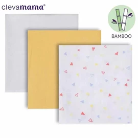 愛爾蘭 Clevamama 超柔軟透氣竹纖維包巾/ 3件裝 黃/白