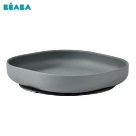 法國BEABA 矽膠吸盤學習碟/ 礦物灰