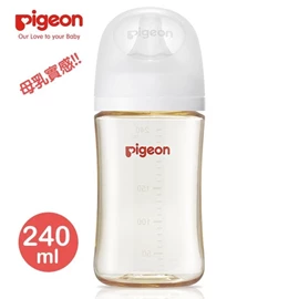 日本Pigeon 母乳實感寬口徑PPSU奶瓶-240ml 純淨白