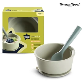 英国Tommee Tippee 防滑吸盘矽胶碗连匙/ 鼠尾草绿