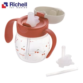 日本Richell TLI 第4代 吸管水杯套裝/ 櫻桃 200ml