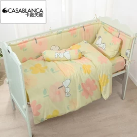 【Casablanca】嬰兒床 2件套(床單連枕袋)-史努比