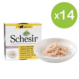 Schesir 天然水煮貓罐-雞肉絲白飯 85g X 14罐