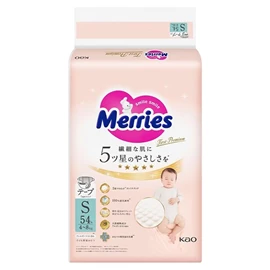 日本花王 Merries First Premium 嬰兒紙尿片/ S碼 54片
