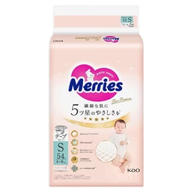 日本花王 Merries First Premium 嬰兒紙尿片/ S碼 54片