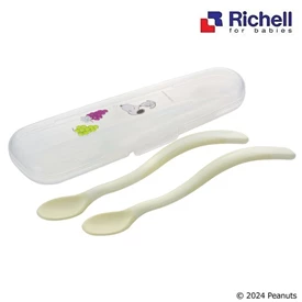 日本Richell TLI 嬰兒軟質餵食匙/ 兩支裝連盒 Snoopy