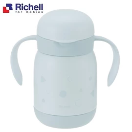日本Richell TLI 第4代 吸管不锈钢水杯/ 灰蓝 300ml