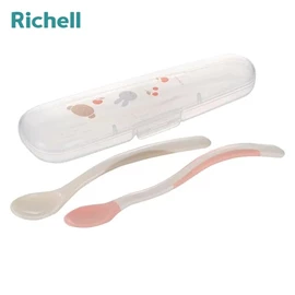 日本Richell TLI 婴儿喂食匙/ 两支装连盒 Miffy
