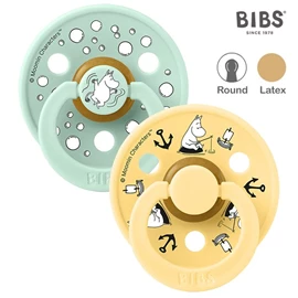 丹麥BIBS Colour 圓形乳膠安撫奶嘴/ 0-6M 兩件裝 姆明航海