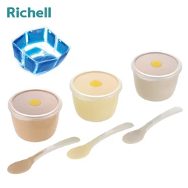 日本Richell TLI 离乳食餐碗入门套装(附匙及保冷剂)