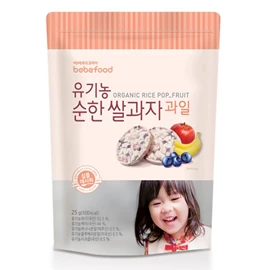 韓國bebefood 嬰兒有機糙米餅/ 水果味 25g